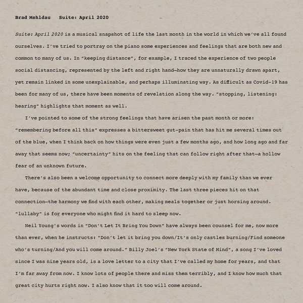 Brad Mehldau – Suite: April 2020 (2020) [Official Digital Download 24bit/96kHz]