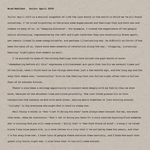 Brad Mehldau – Suite: April 2020 (2020) [FLAC 24 bit, 96 kHz]