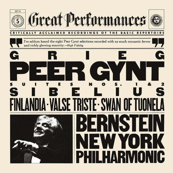 New York Philharmonic Orchestra, Leonard Bernstein – Grieg: Peer Gynt Suite No. 1 & No. 2 / Sibelius: Finlandia & Valse Triste & The Swan of Tuonela (1981/2015) [Official Digital Download 24bit/44,1kHz]