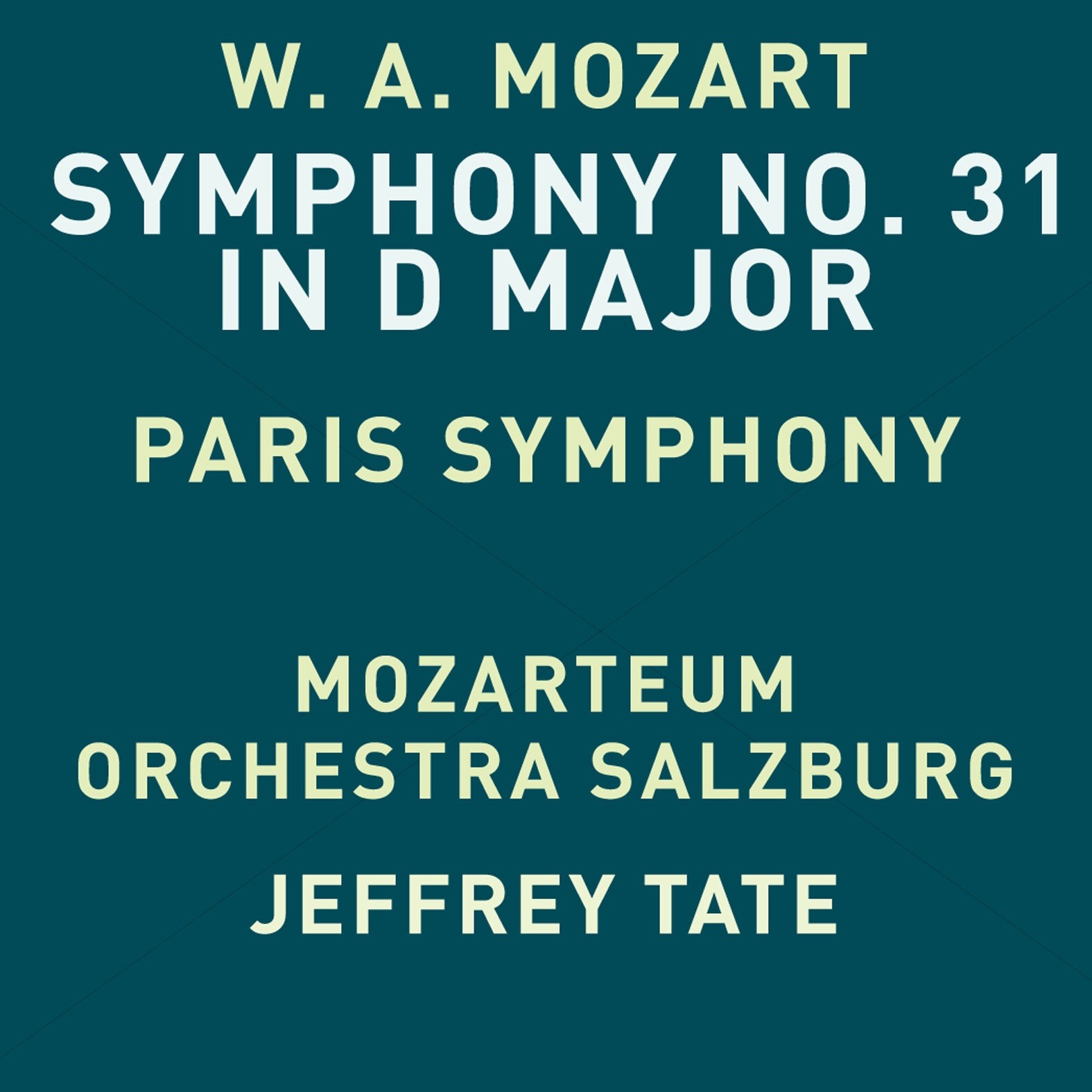 Mozarteum Orchestra Salzburg, Jeffrey Tate - Mozart: Symphony No. 31 in D Major, K. 297 